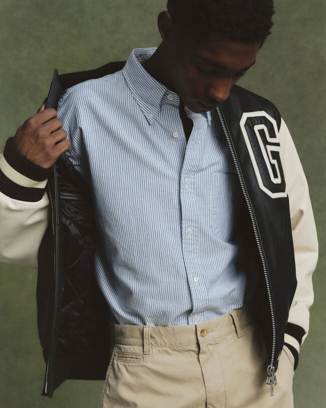 Camisa US Oxford Banker Stripe relaxed fit