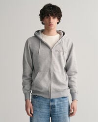 Sweatshirt com capuz e fecho de correr Embossed