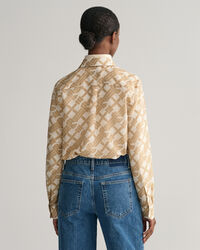 Camisa em seda de algodão G Patterned regular fit