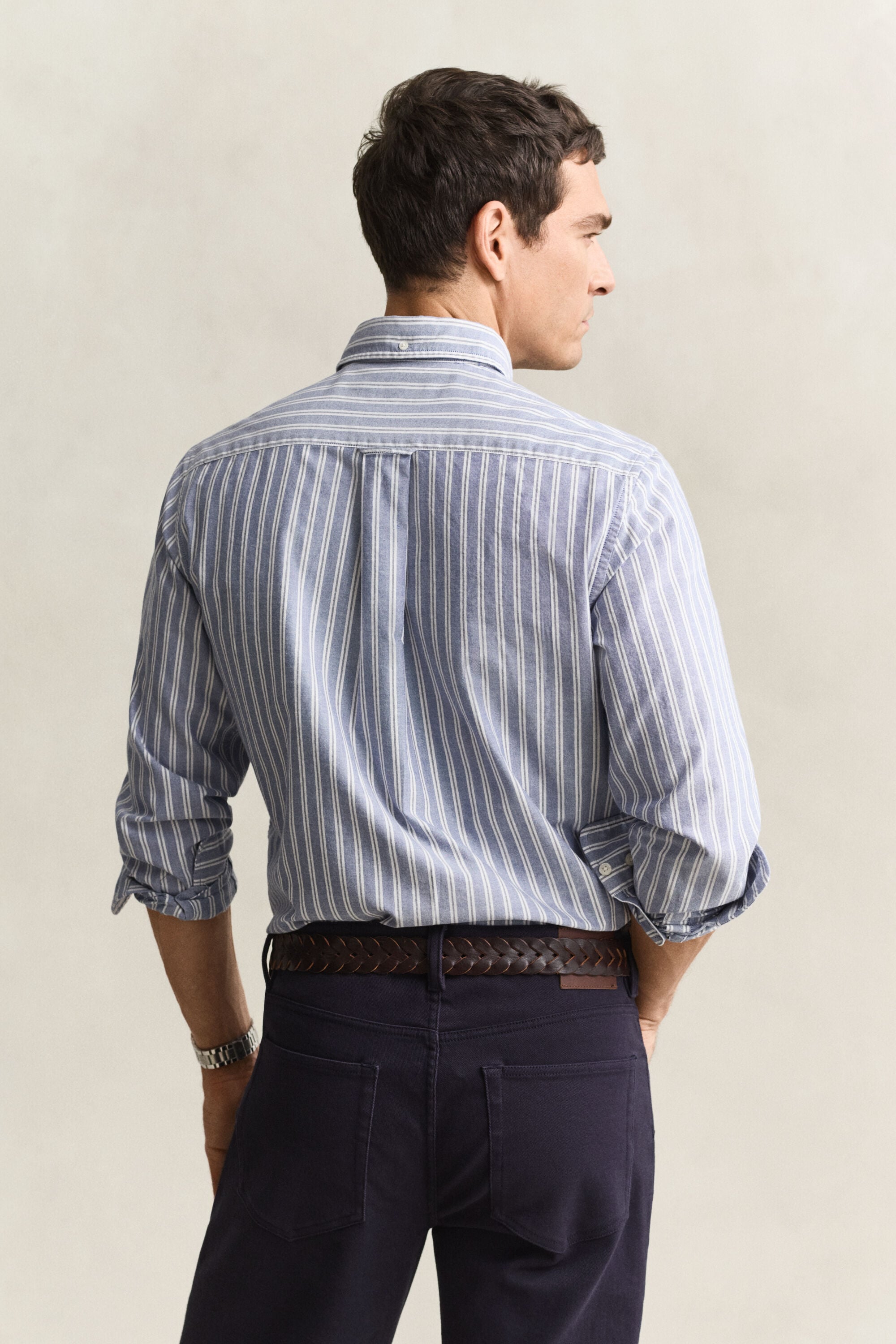 Camisa Oxford às riscas Classic
