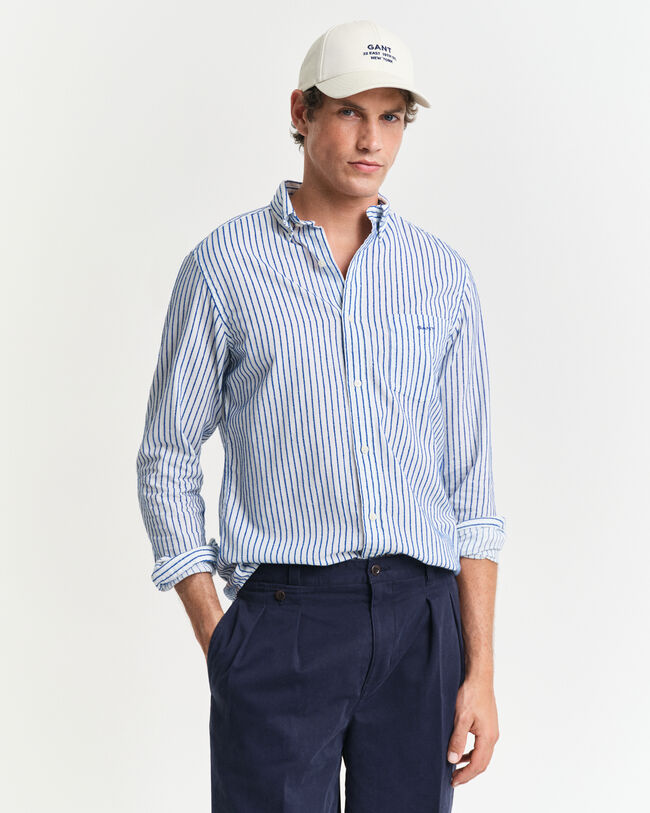 Camisa às riscas Textured regular fit