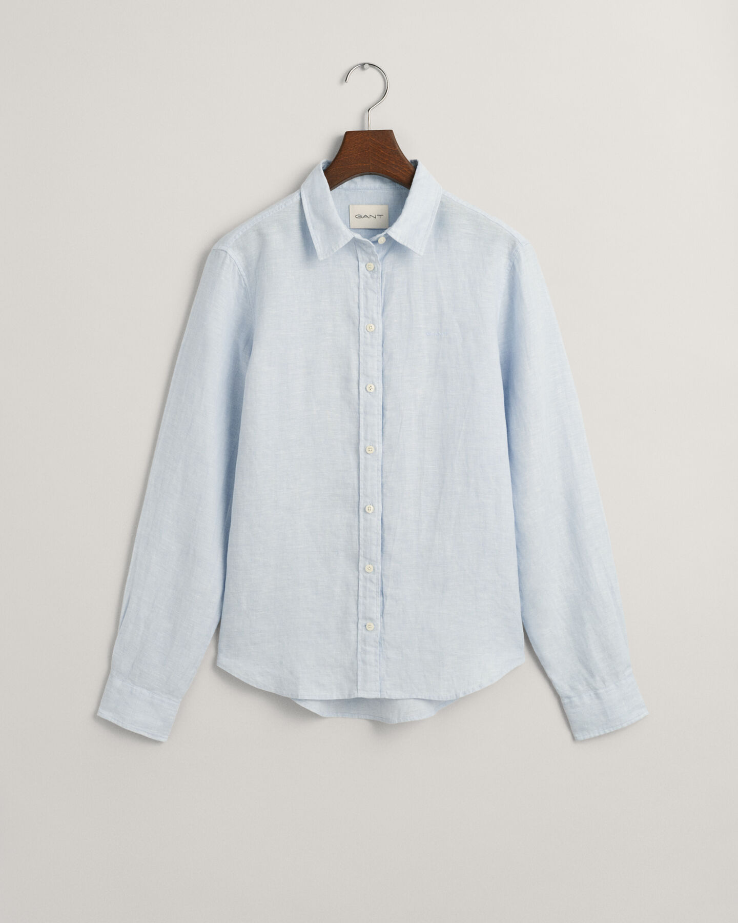 Camisa em chambray de linho regular fit