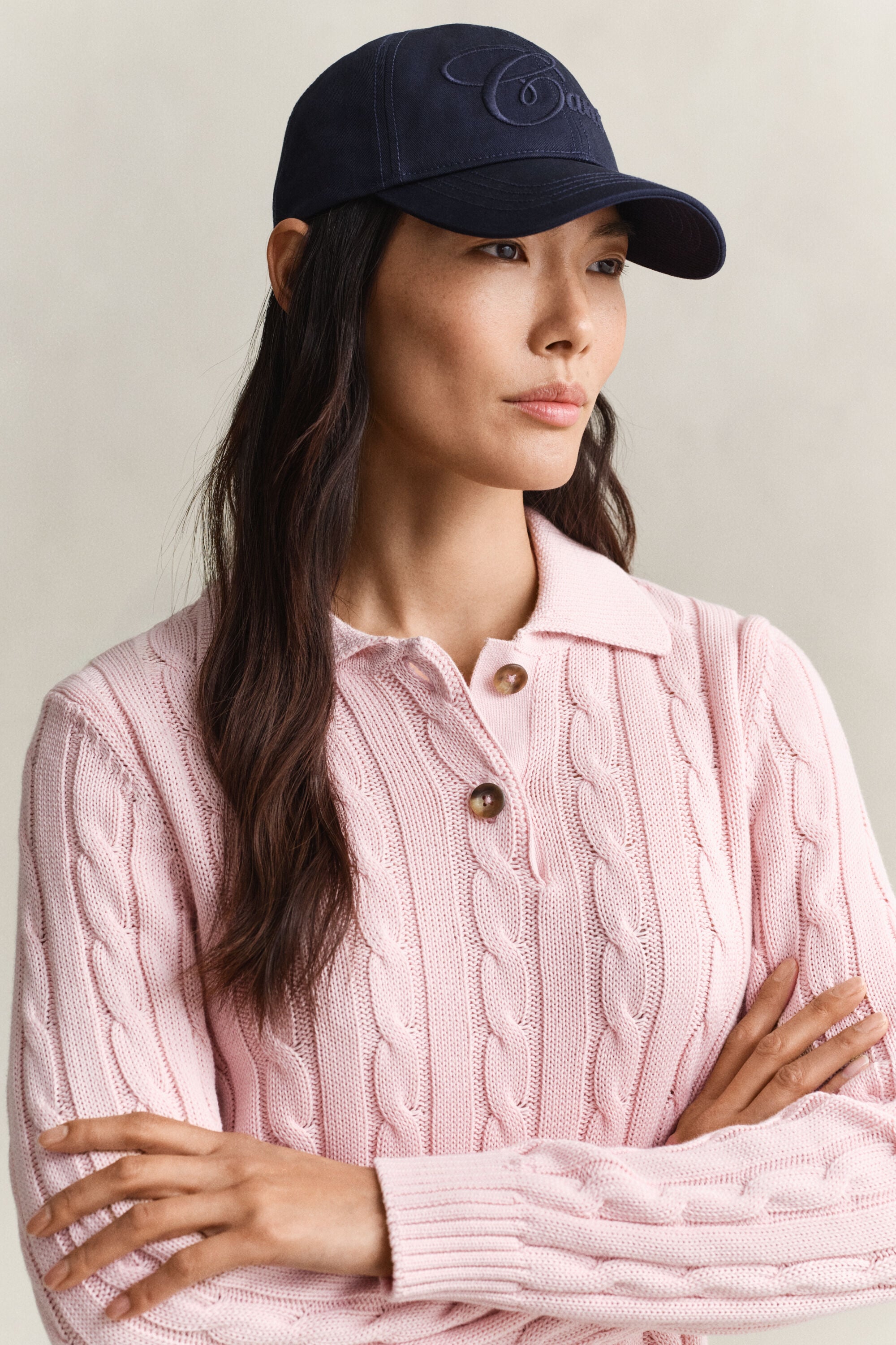 Camisola em malha entrançada de algodão