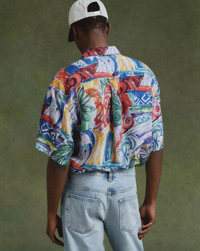 Camisa de seda estampada relaxed fit