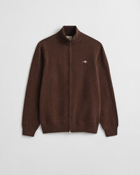 Casaco de malha com fecho de correr Casual Cotton