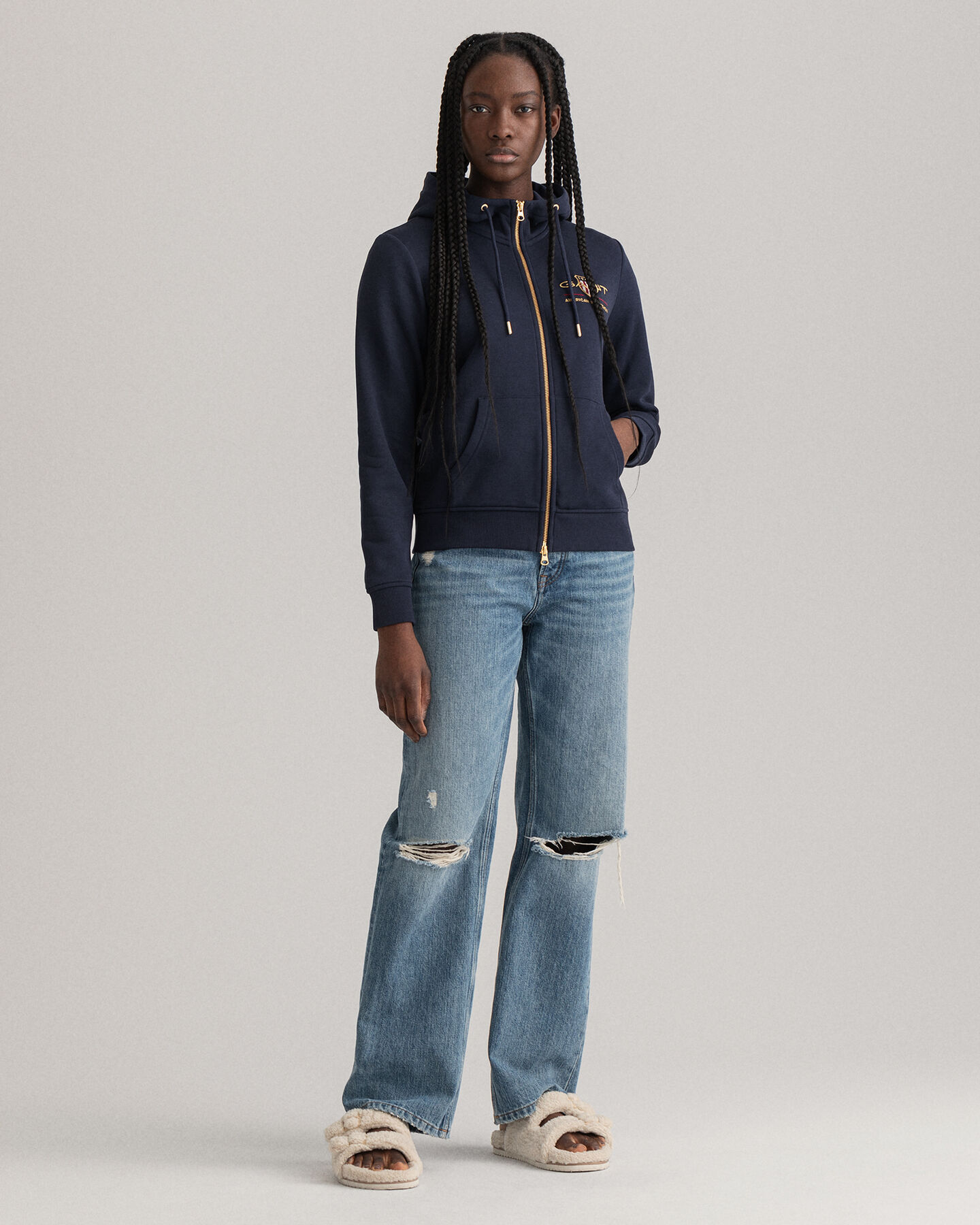 Sweatshirt com capuz e fecho de correr Archive Shield