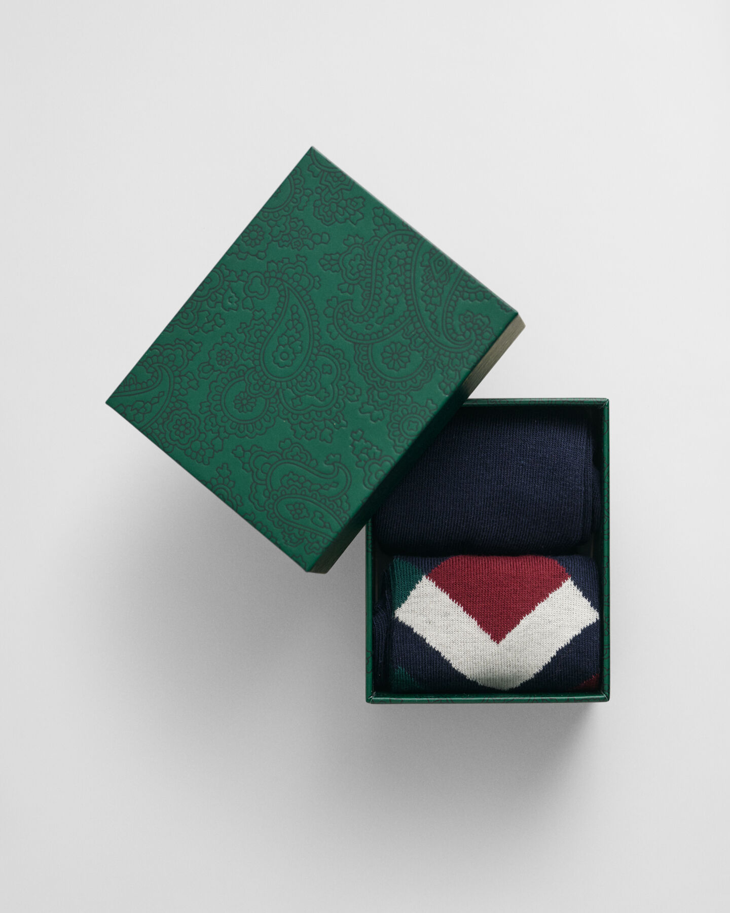 Caixa de presente com pack de dois pares de meias Argyle