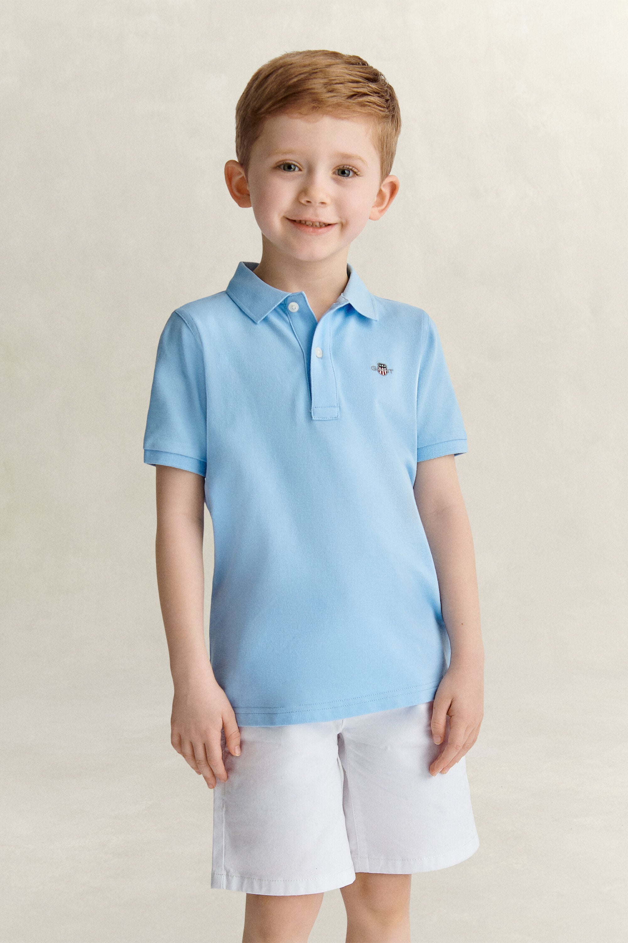 Polo em algodão piqué Shield Kids