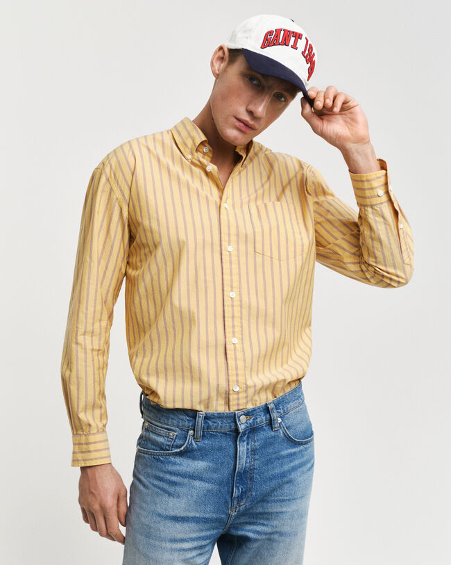 Camisa Heritage Poplin &agrave;s riscas relaxed fit
