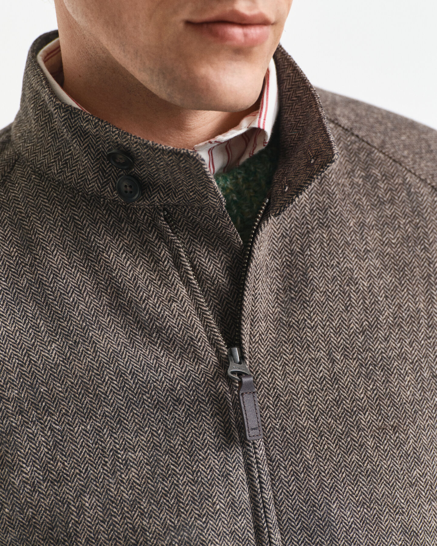 Casaco Harrington em mistura de lã