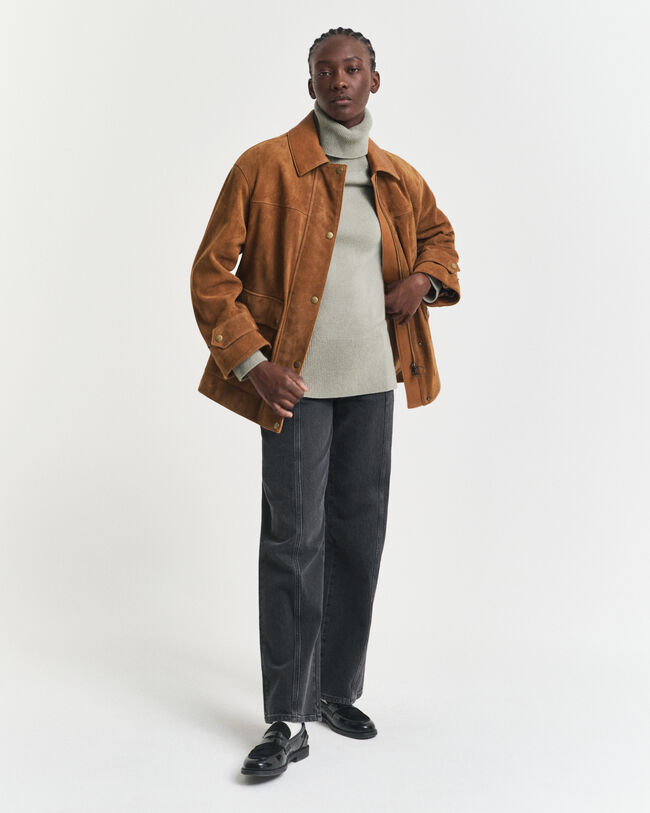 Camisola de malha em mistura de lã e caxemira suave com gola alta