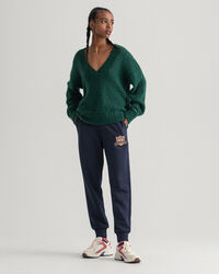 Camisola com decote em V em mohair