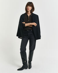 Camisola de malha com meio fecho em algodão texturizado