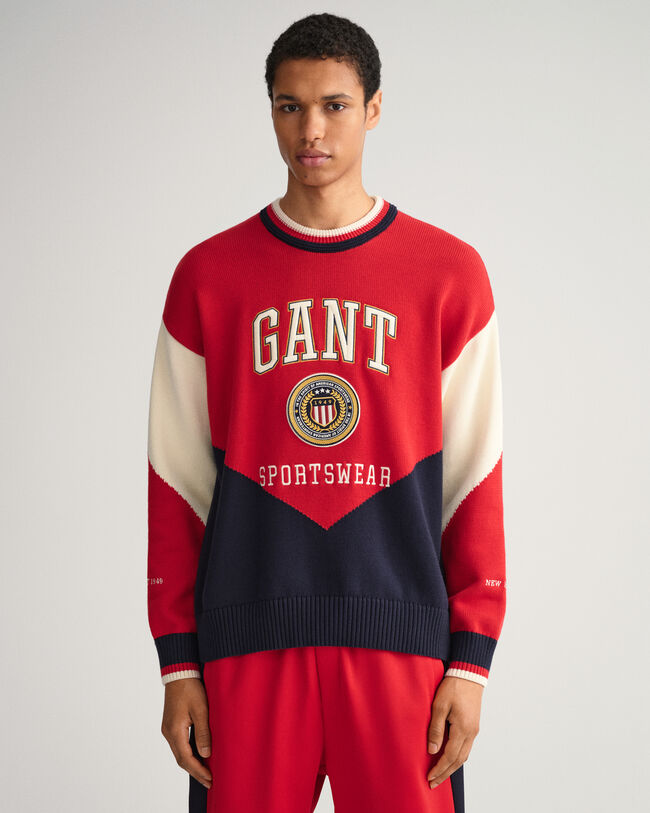 Pulover com decote redondo Crest Shield