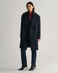 Casaco de marinheiro em mistura de lã