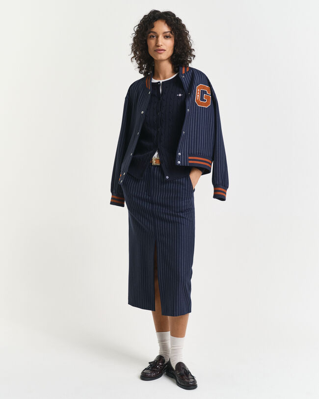 Casaco de malha canelada em algodão com elastano