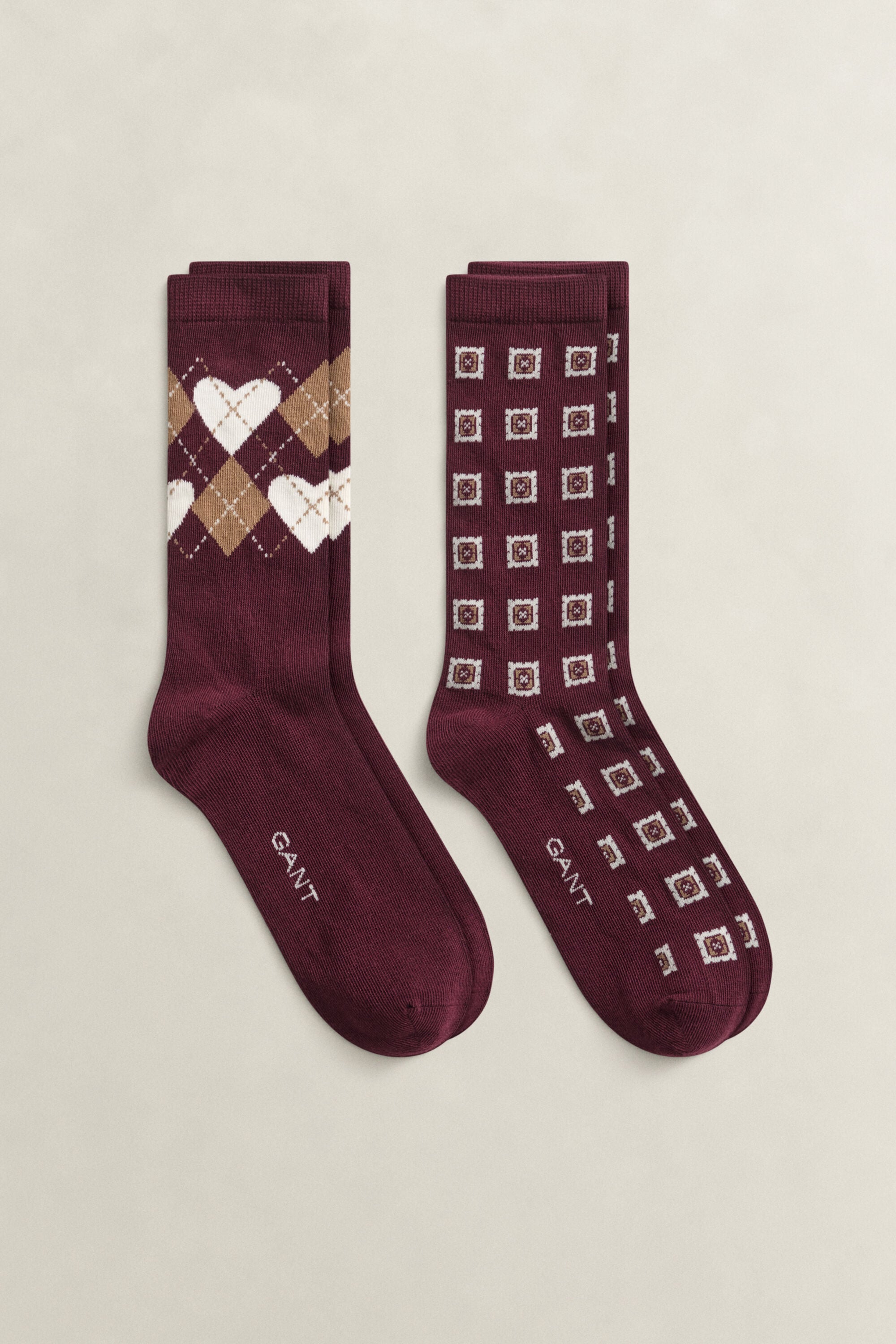 Caixa de presente com pack de 2 pares de meias Argyle Heart