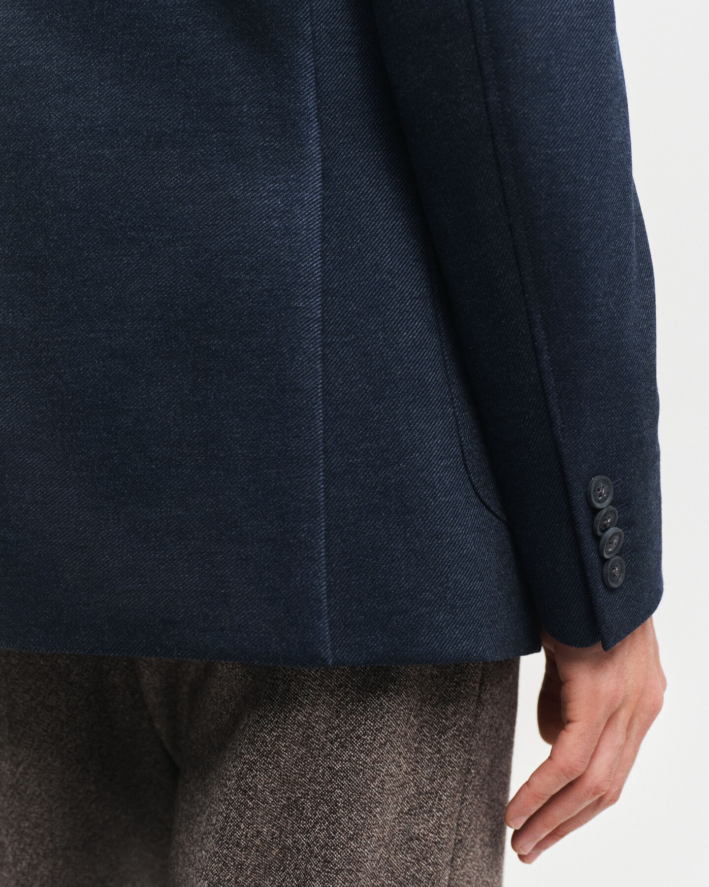 Blazer em jersey com sarja bicolor