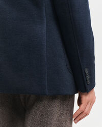 Blazer em jersey com sarja bicolor