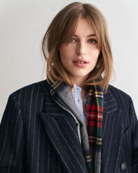 Sobretudo em lã Pinstripe