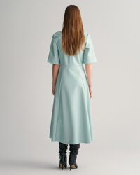 Vestido-camisa em pele sint&eacute;tica