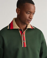 Rugger desportivo com colarinho em malha