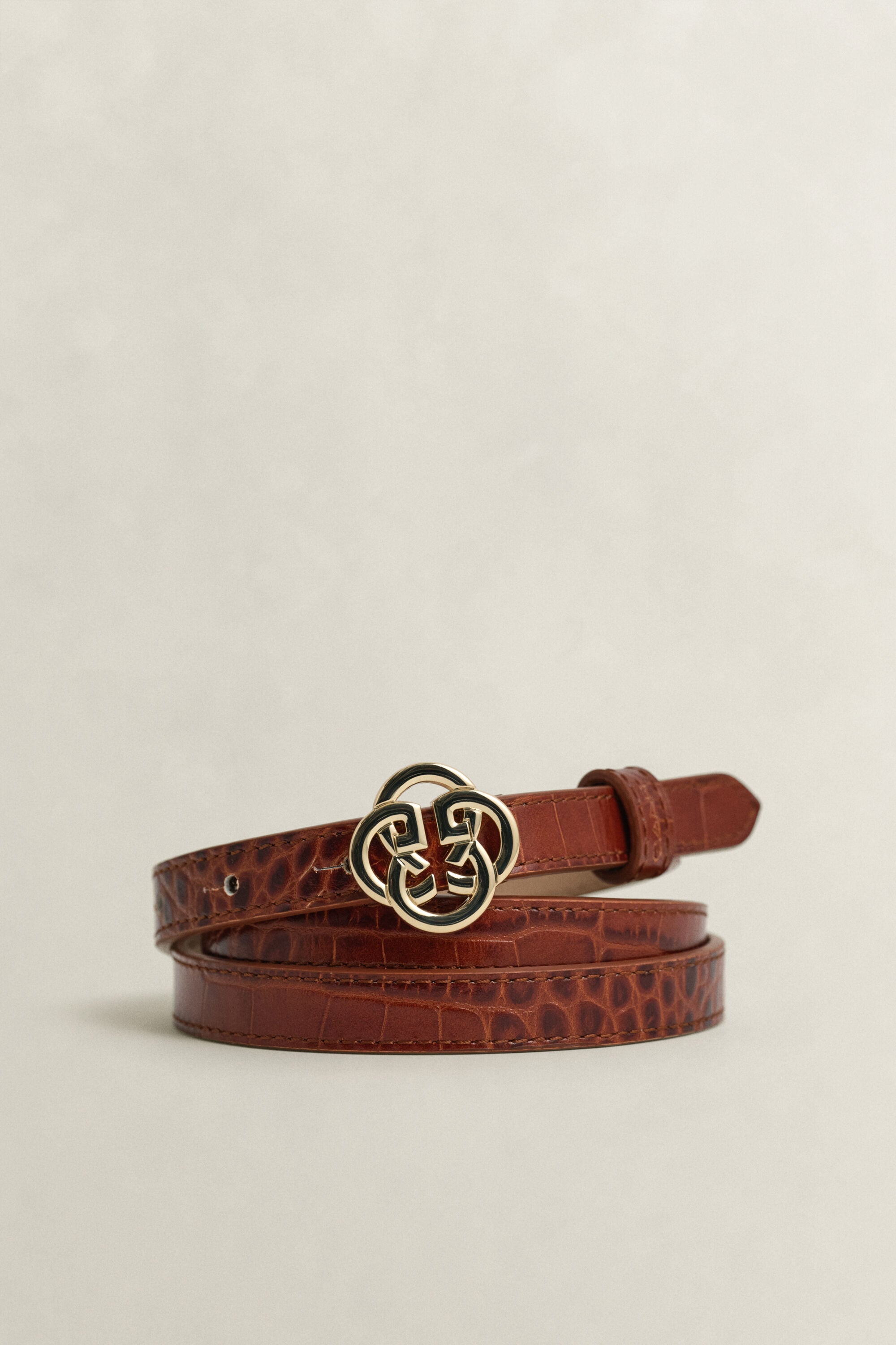 Cinto Monogram Croc-Effect