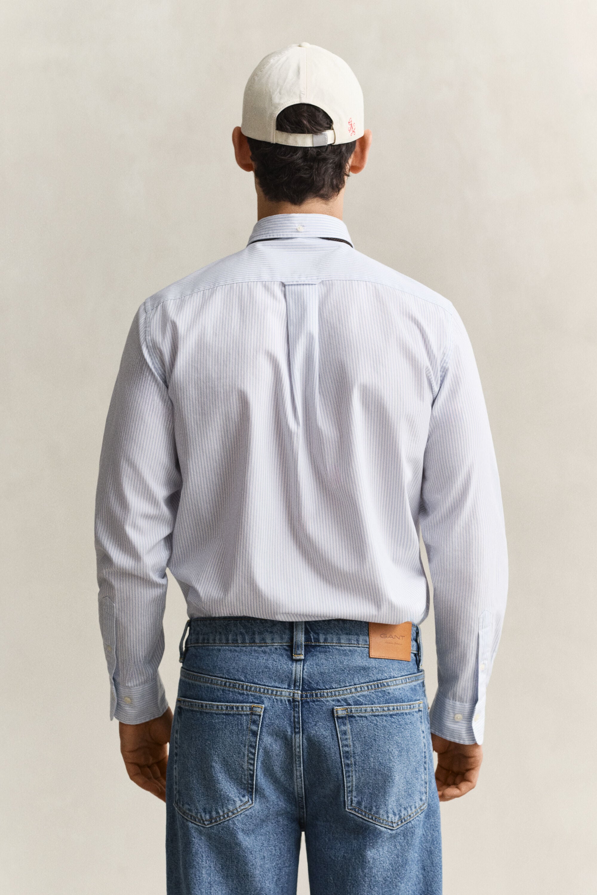Camisa em popelina às riscas Classic regular fit