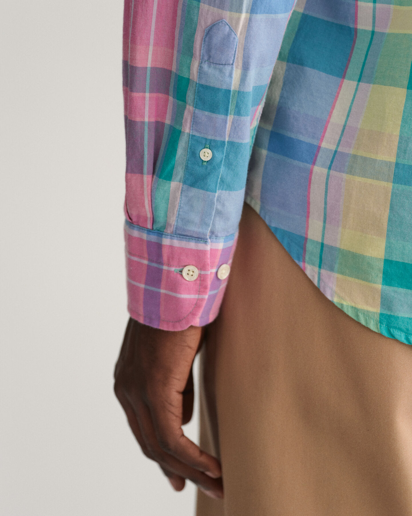 Camisa colorida Madras regular fit