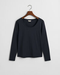 Camisola de manga comprida com decote redondo profundo