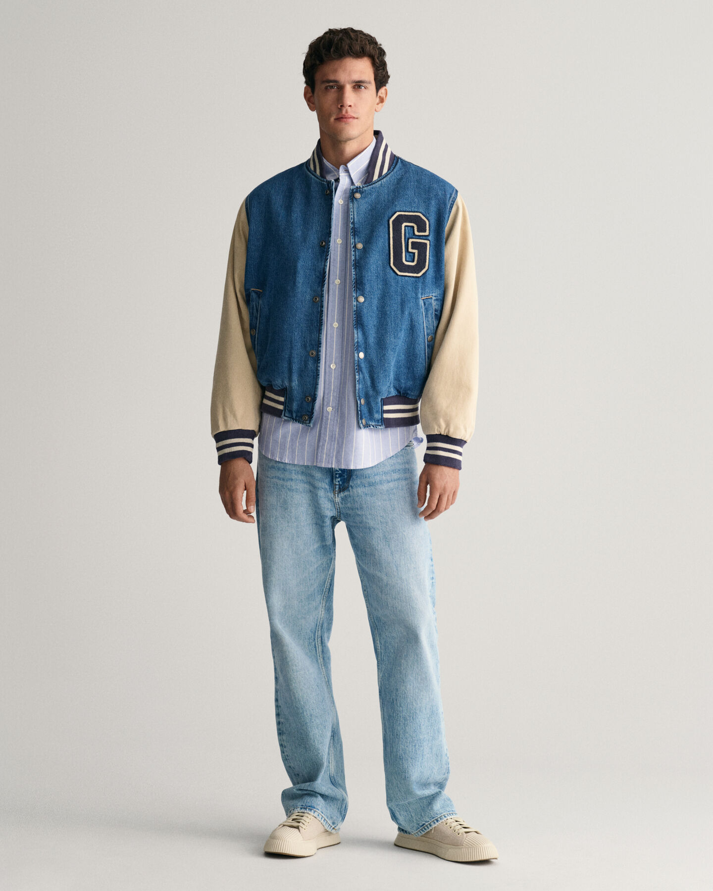 Camisa Oxford Heritage às riscas relaxed fit