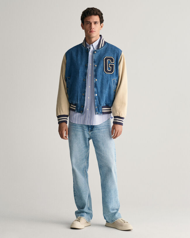 Camisa Oxford Heritage às riscas relaxed fit