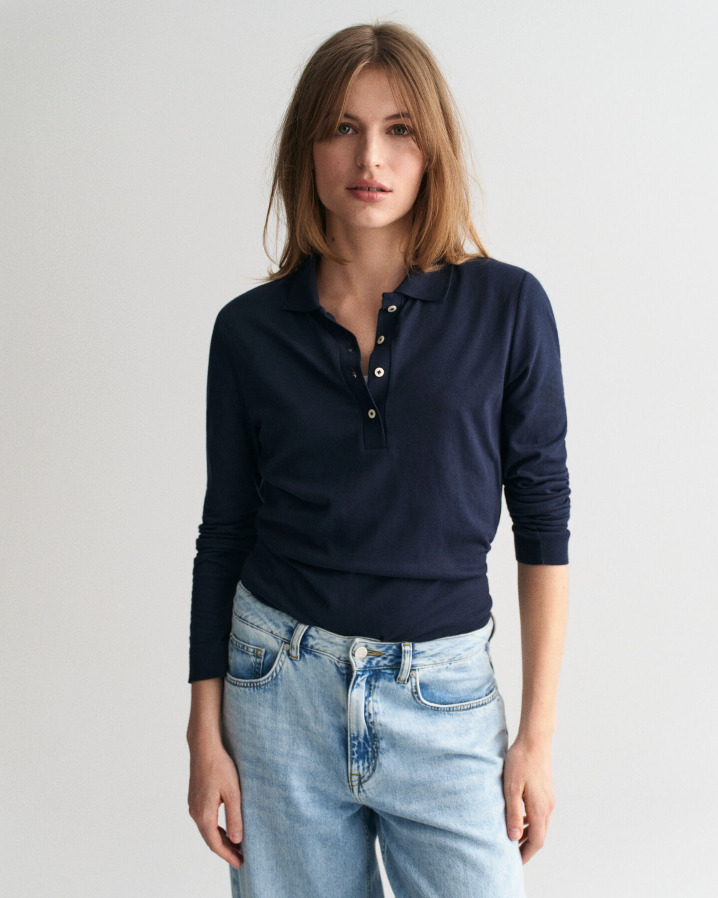 Polo de mangas compridas sem costuras