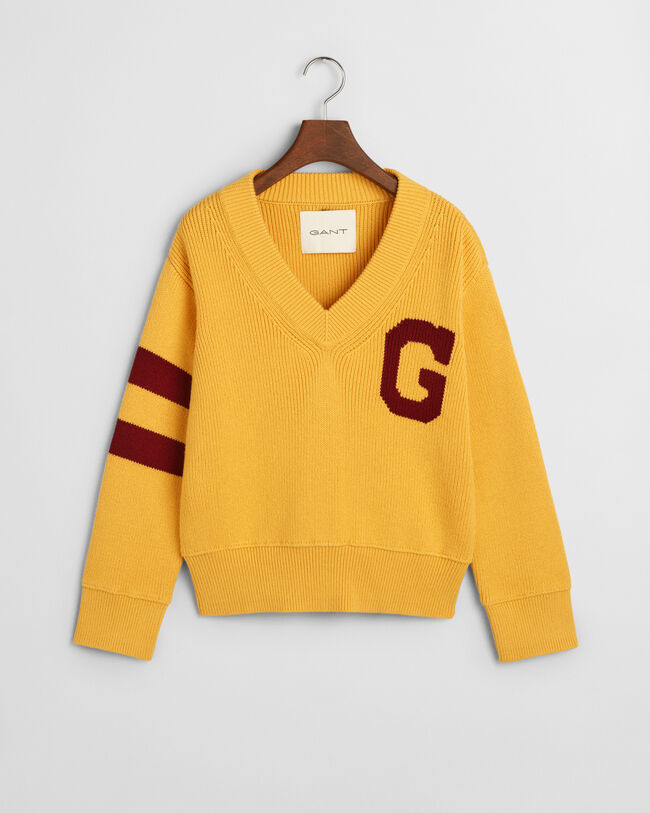 Pullover com decote em V GANT Varsity