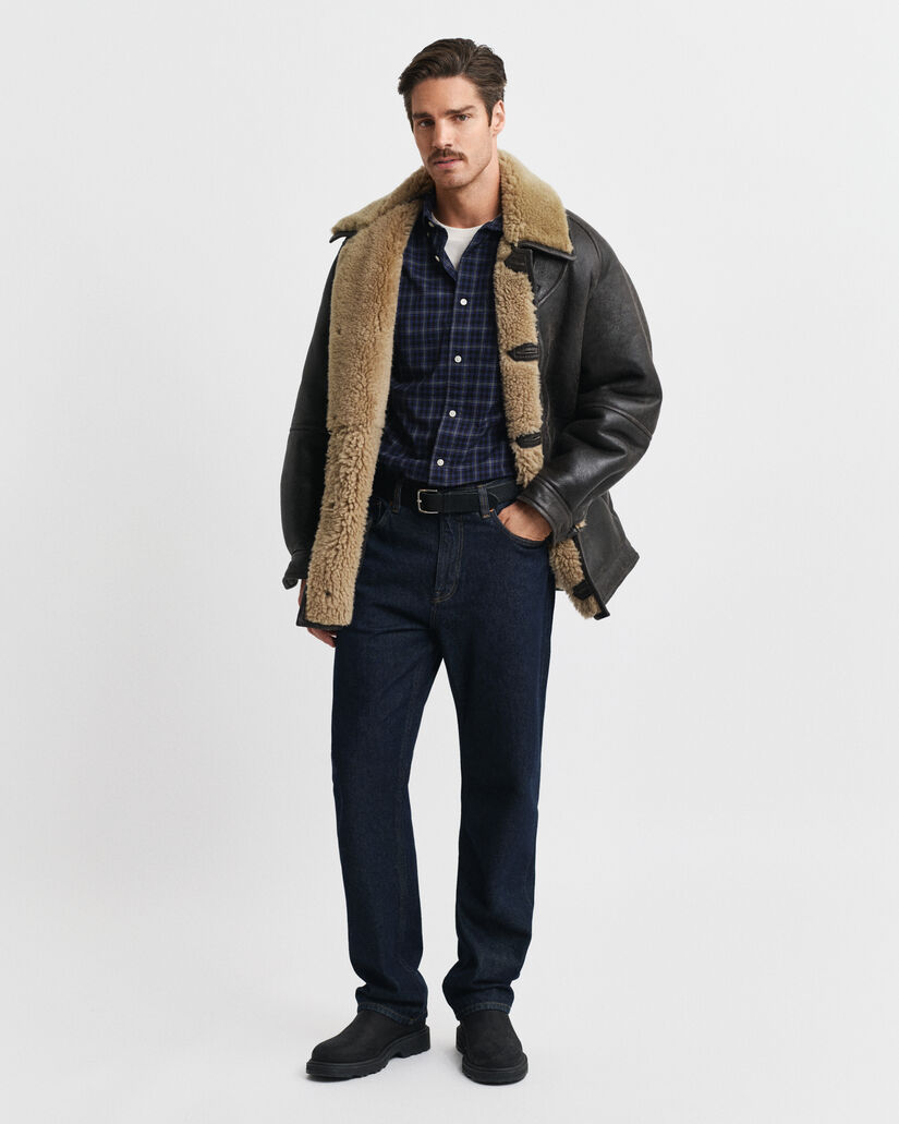 Camisa em popelina com padrão de xadrez Classic regular fit