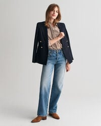 Camisa em popelina às riscas Classic regular fit