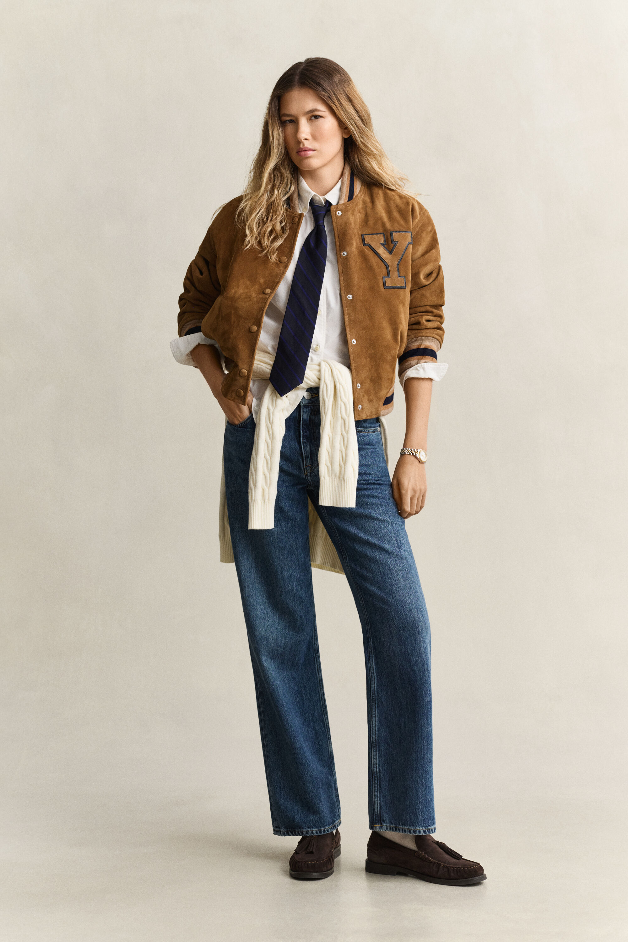 Varsity Jacket em camurça Gant x Yale