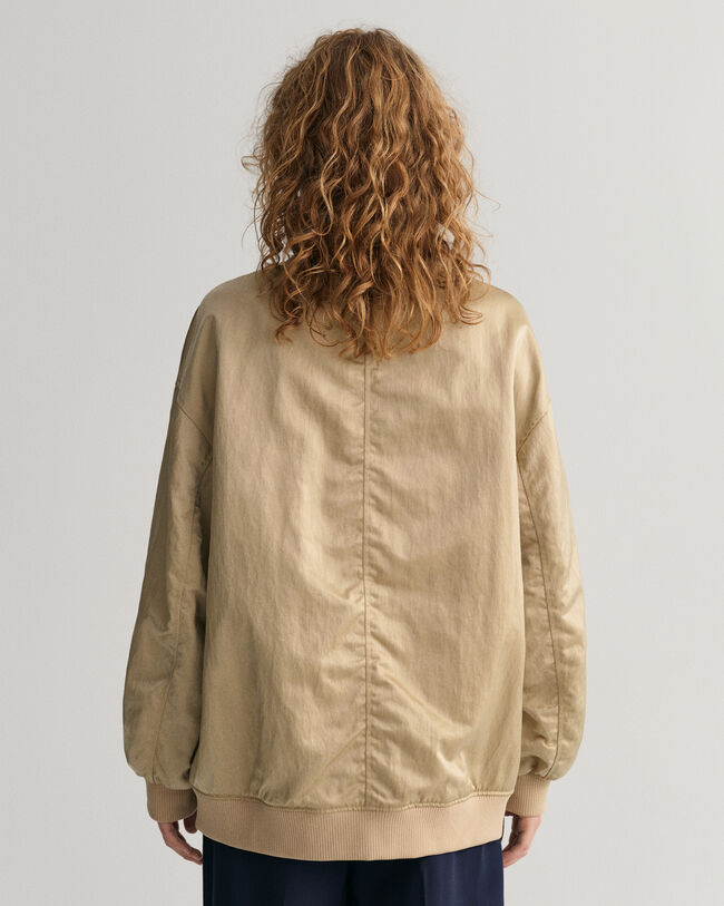 Blus&atilde;o bomber em cetim