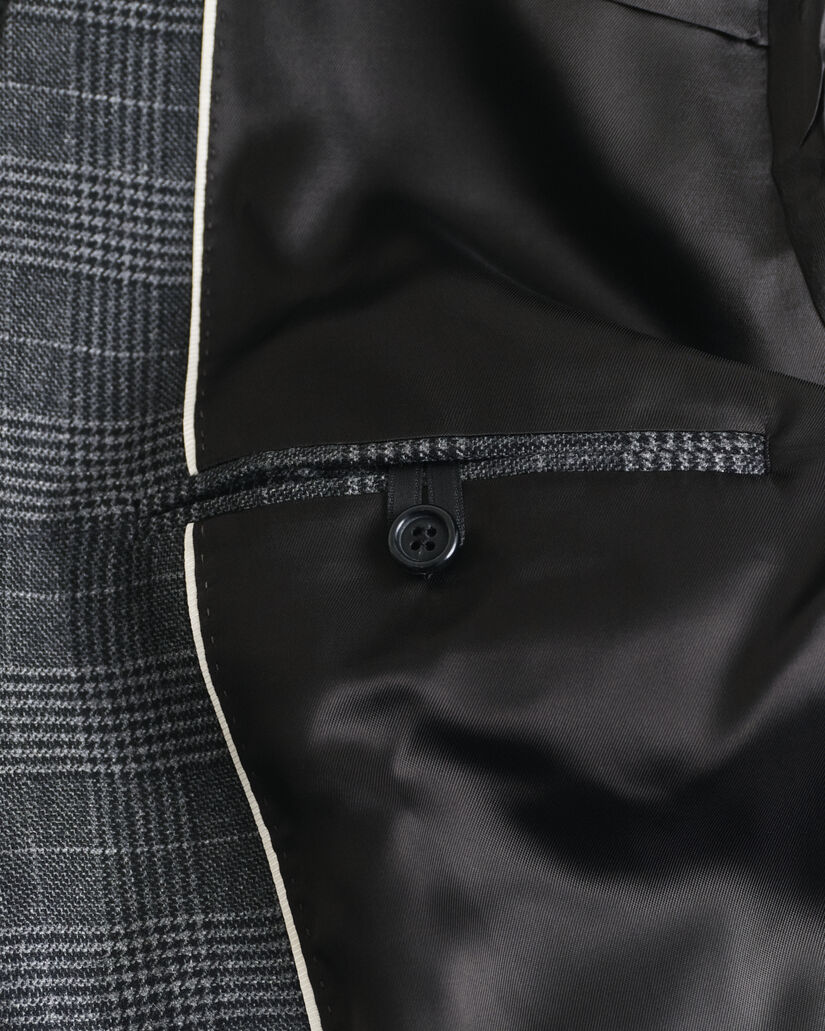 Casaco de fato com padrão de xadrez Glen slim fit