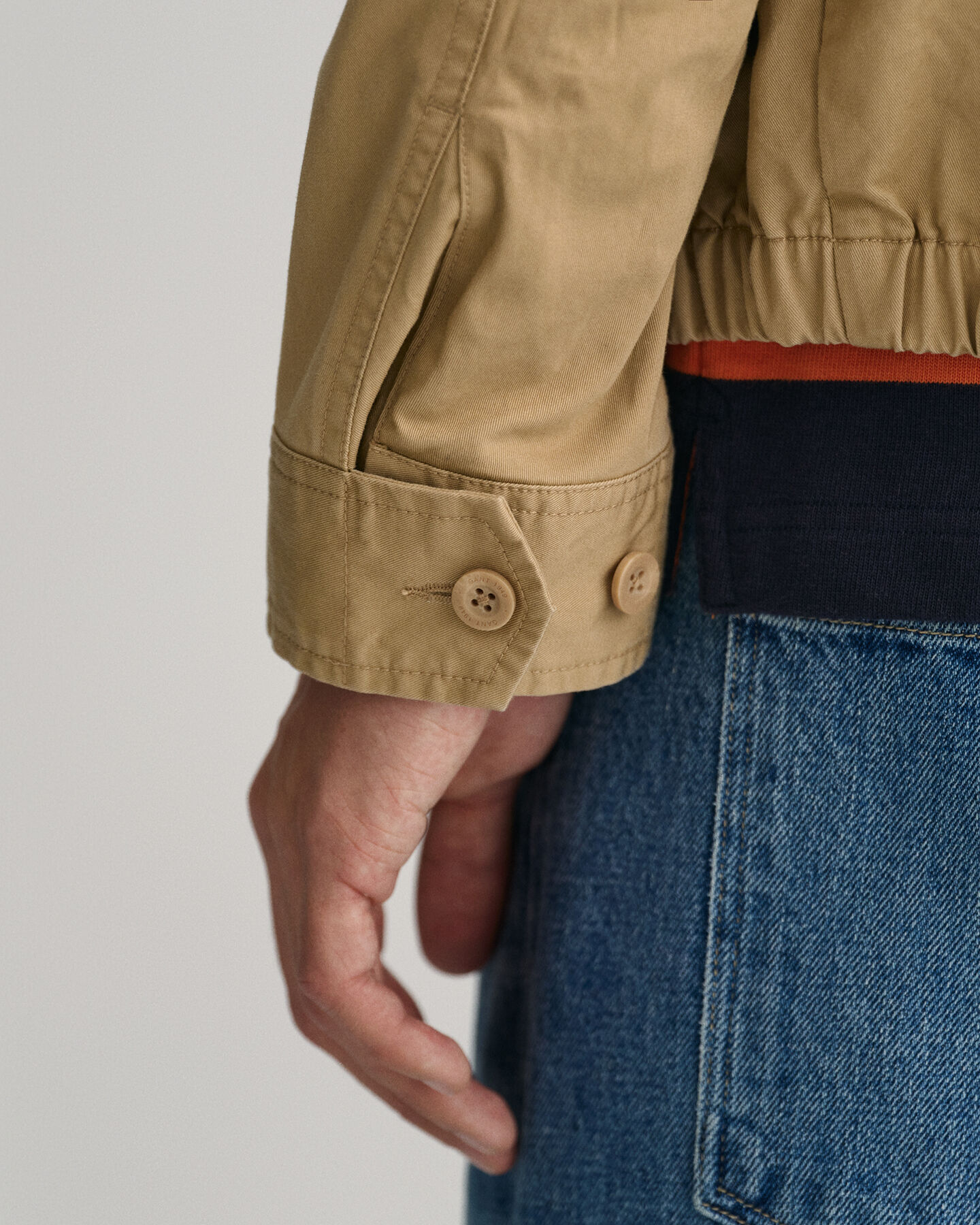 Casaco Windcheater de algodão