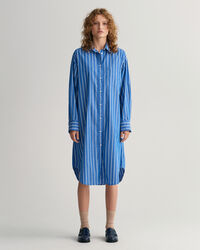 Vestido-camisa às riscas oversized