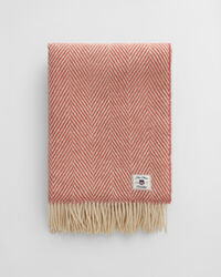 Manta decorativa em lã com padrão espinha de peixe