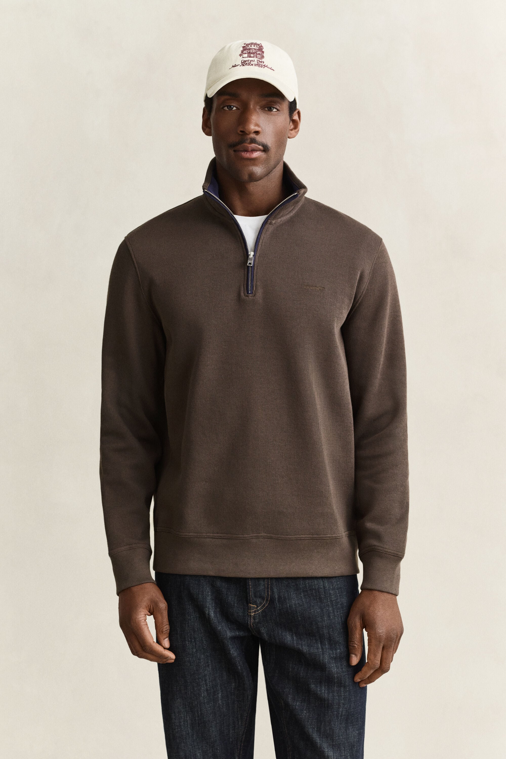 Sweatshirt com meio fecho Sacker Rib