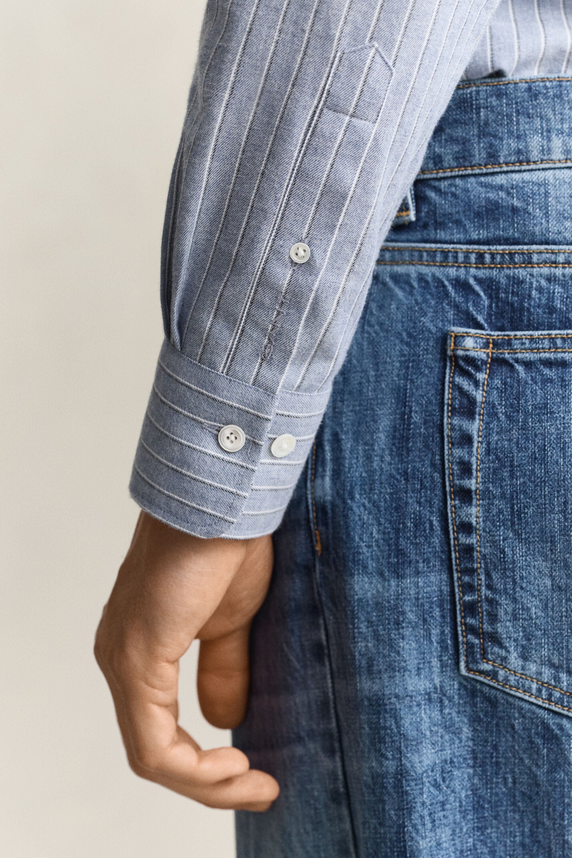 Camisa de flanela às riscas Mélange