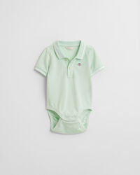 Body em algod&atilde;o piqu&eacute; com debrum contrastante Baby