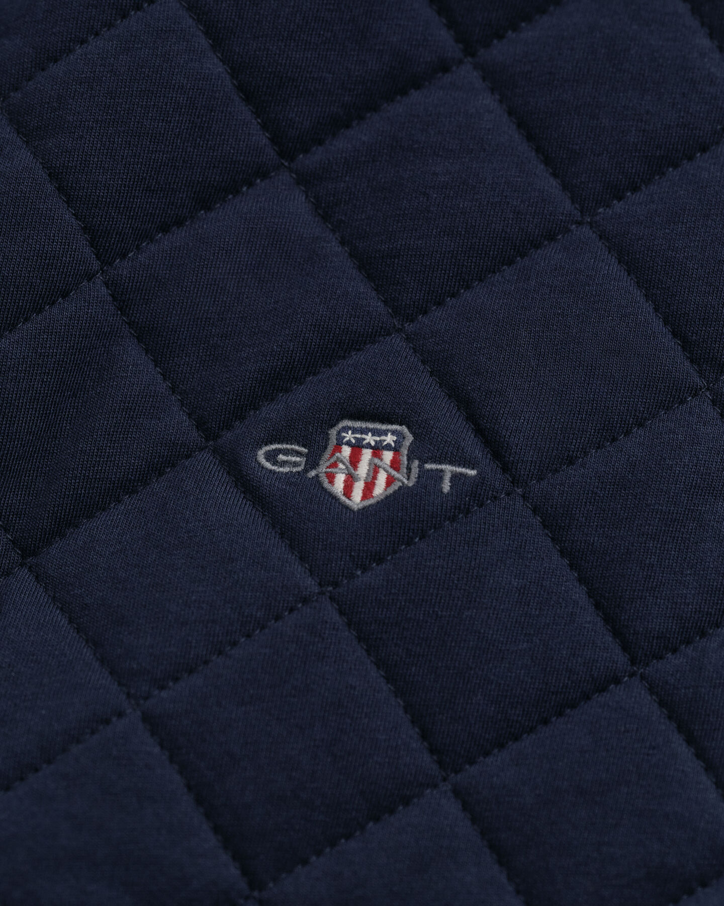 Sweatshirt acolchoada com fecho de correr e colarinho em bombazina