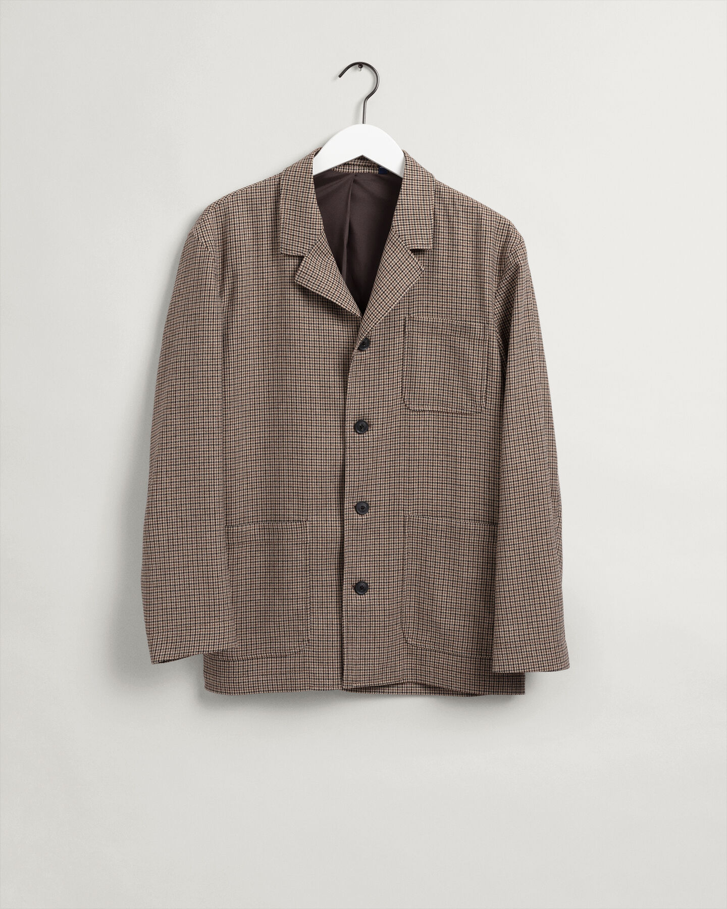 Casaco com padr&atilde;o de xadrez e pormenor franzido