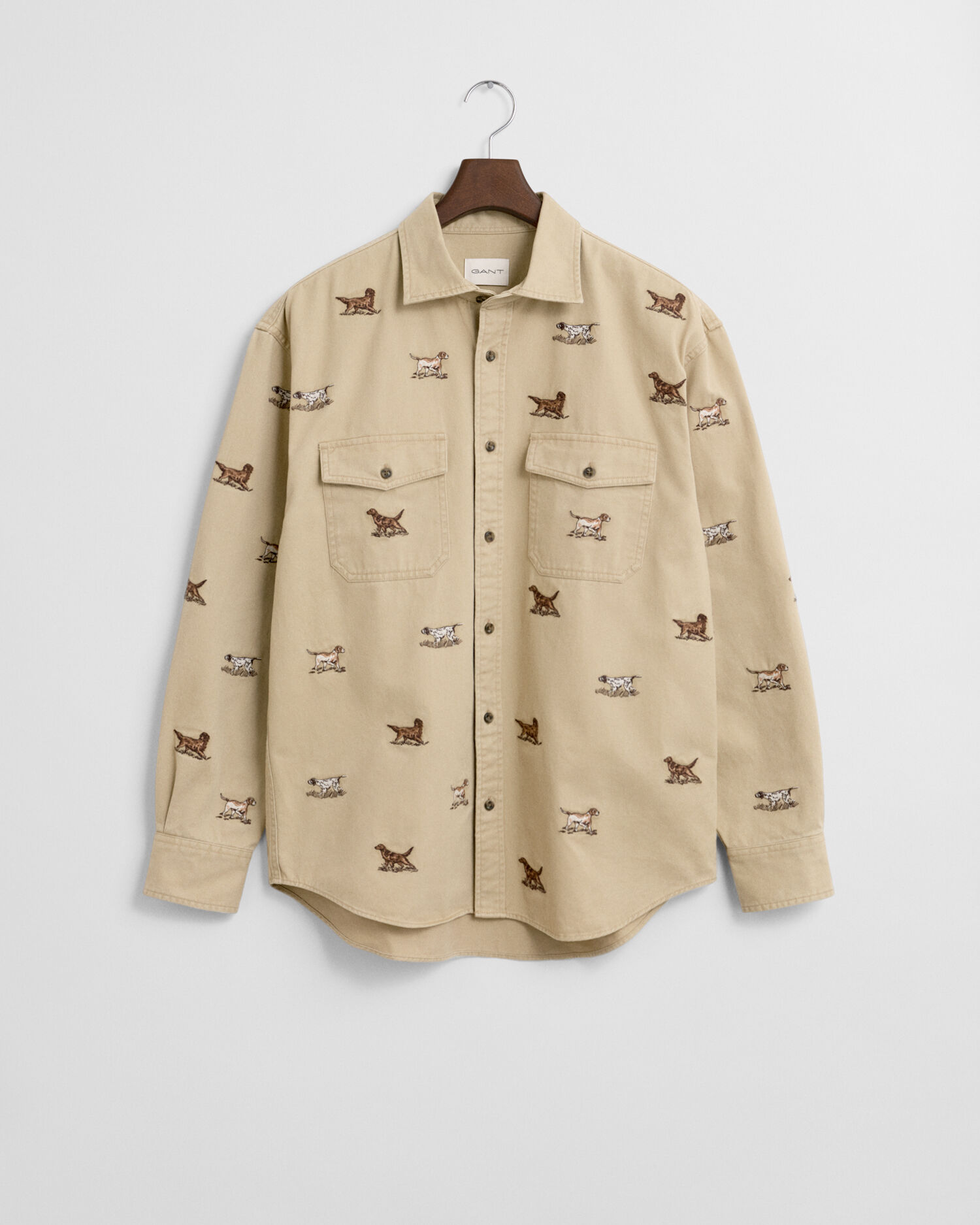 Camisa em sarja bordada relaxed fit