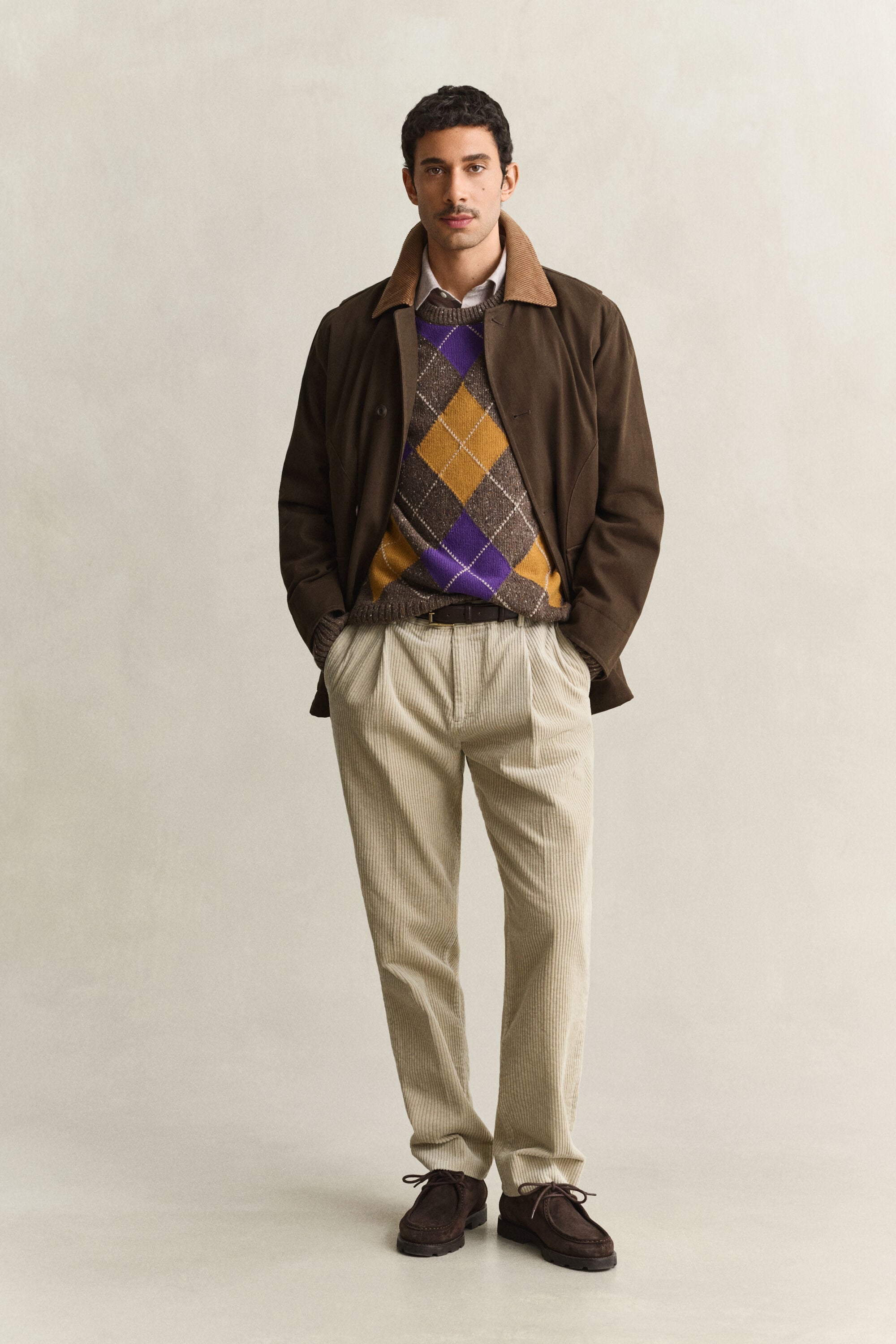 Camisola de malha com decote redondo Argyle Nepps
