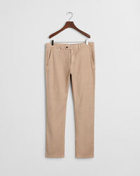 Calças chino em linho e algodão slim fit